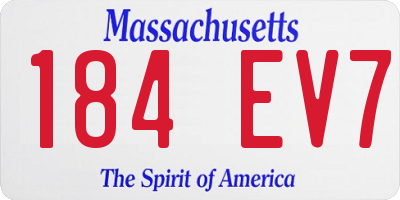 MA license plate 184EV7