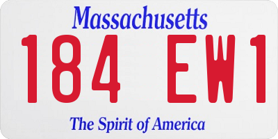 MA license plate 184EW1