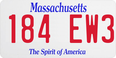 MA license plate 184EW3