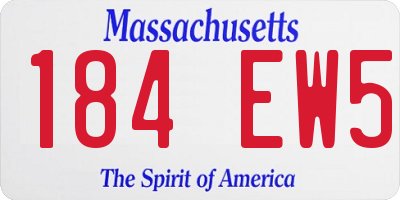 MA license plate 184EW5