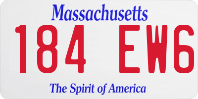 MA license plate 184EW6