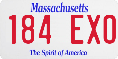 MA license plate 184EX0