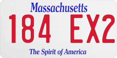 MA license plate 184EX2