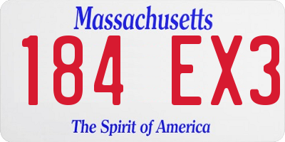 MA license plate 184EX3
