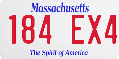 MA license plate 184EX4