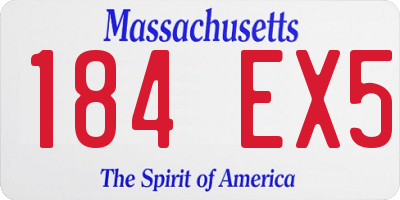 MA license plate 184EX5