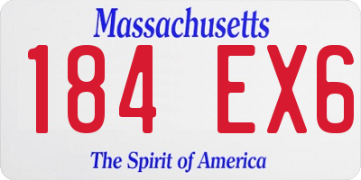 MA license plate 184EX6