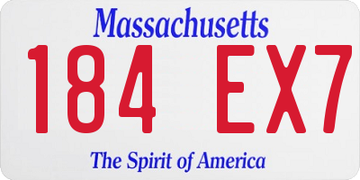 MA license plate 184EX7