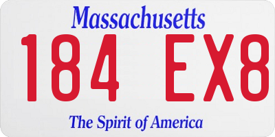 MA license plate 184EX8