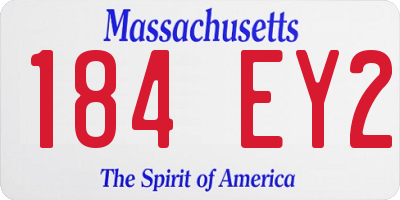 MA license plate 184EY2