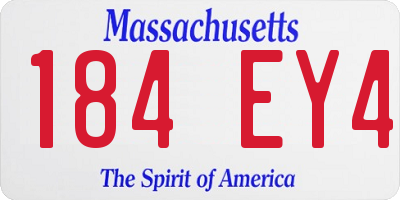 MA license plate 184EY4