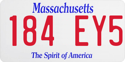 MA license plate 184EY5