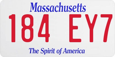 MA license plate 184EY7