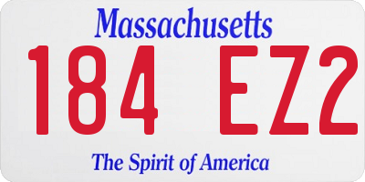 MA license plate 184EZ2