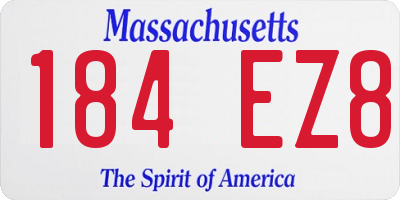 MA license plate 184EZ8
