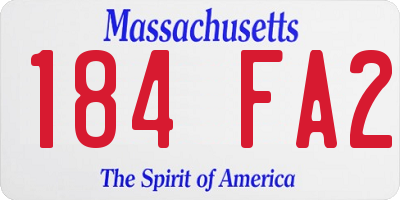 MA license plate 184FA2