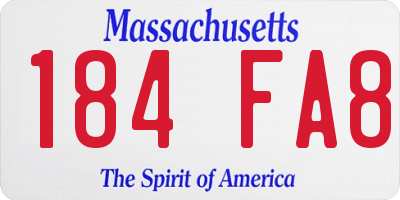 MA license plate 184FA8