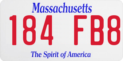 MA license plate 184FB8