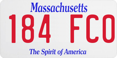 MA license plate 184FC0