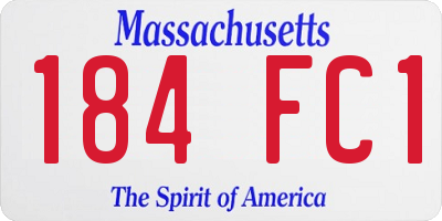 MA license plate 184FC1