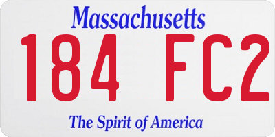 MA license plate 184FC2