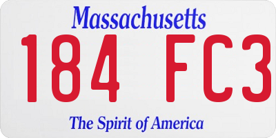 MA license plate 184FC3
