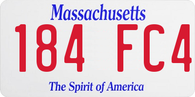 MA license plate 184FC4