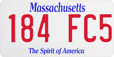 MA license plate 184FC5