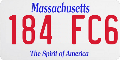 MA license plate 184FC6