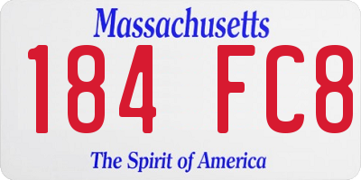 MA license plate 184FC8