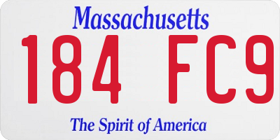 MA license plate 184FC9