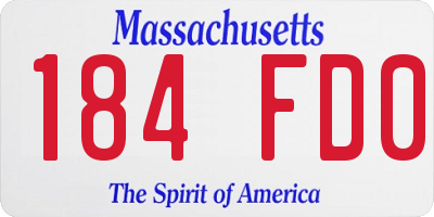 MA license plate 184FD0