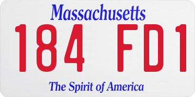 MA license plate 184FD1