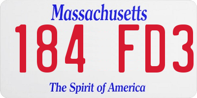 MA license plate 184FD3