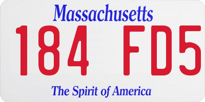 MA license plate 184FD5