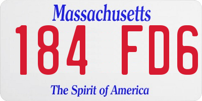 MA license plate 184FD6
