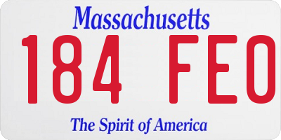 MA license plate 184FE0