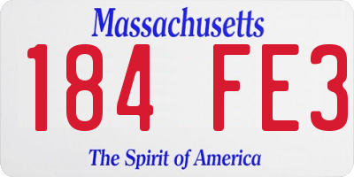 MA license plate 184FE3