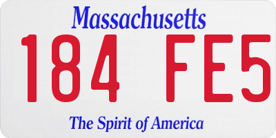MA license plate 184FE5
