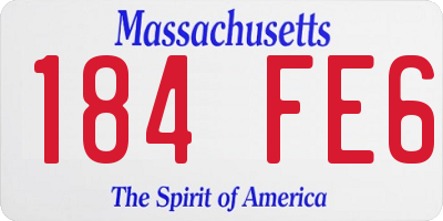MA license plate 184FE6