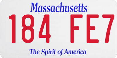 MA license plate 184FE7
