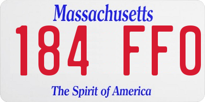 MA license plate 184FF0