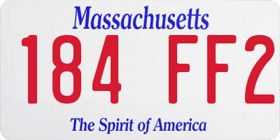 MA license plate 184FF2