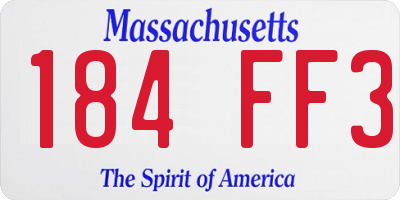 MA license plate 184FF3