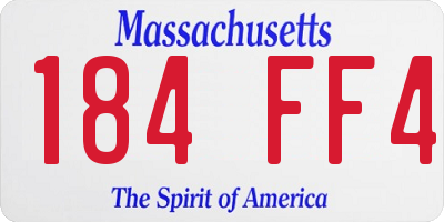 MA license plate 184FF4