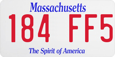 MA license plate 184FF5