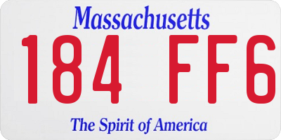 MA license plate 184FF6
