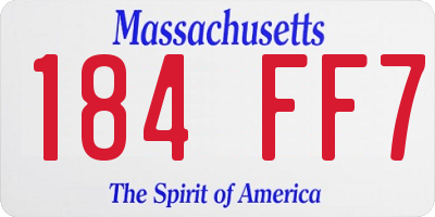 MA license plate 184FF7