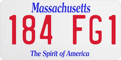MA license plate 184FG1