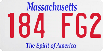 MA license plate 184FG2